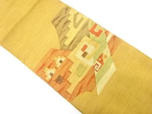 幾何学模様織り出し　名古屋帯